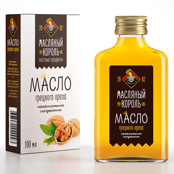 Масло грецкого ореха 100% «Масляный Король» (350 мл)