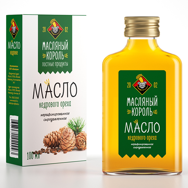 Масло кедровое 100% «Масляный Король» (100 мл)