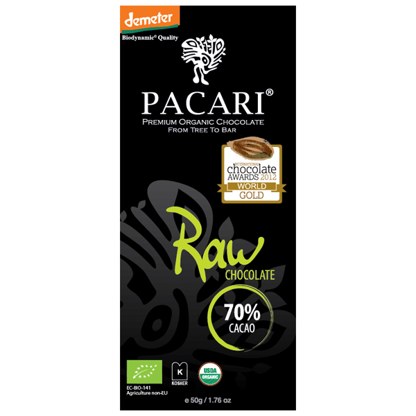 Органический живой шоколад Pacari Raw 70% (Пакари, 70%) (50 гр)