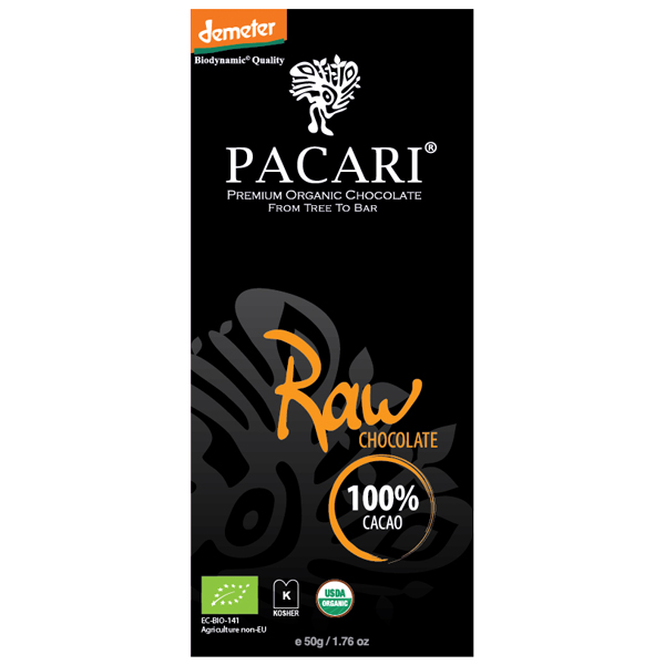 Органический живой шоколад Pacari Raw 100% (Пакари, 100%) (50 гр)