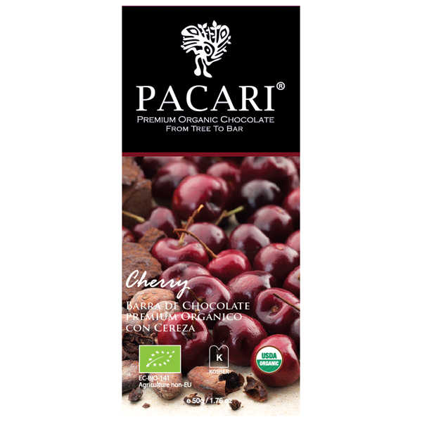 Органический шоколад Pacari Cherry 60% (Пакари с черешней, 60%) (50 гр)